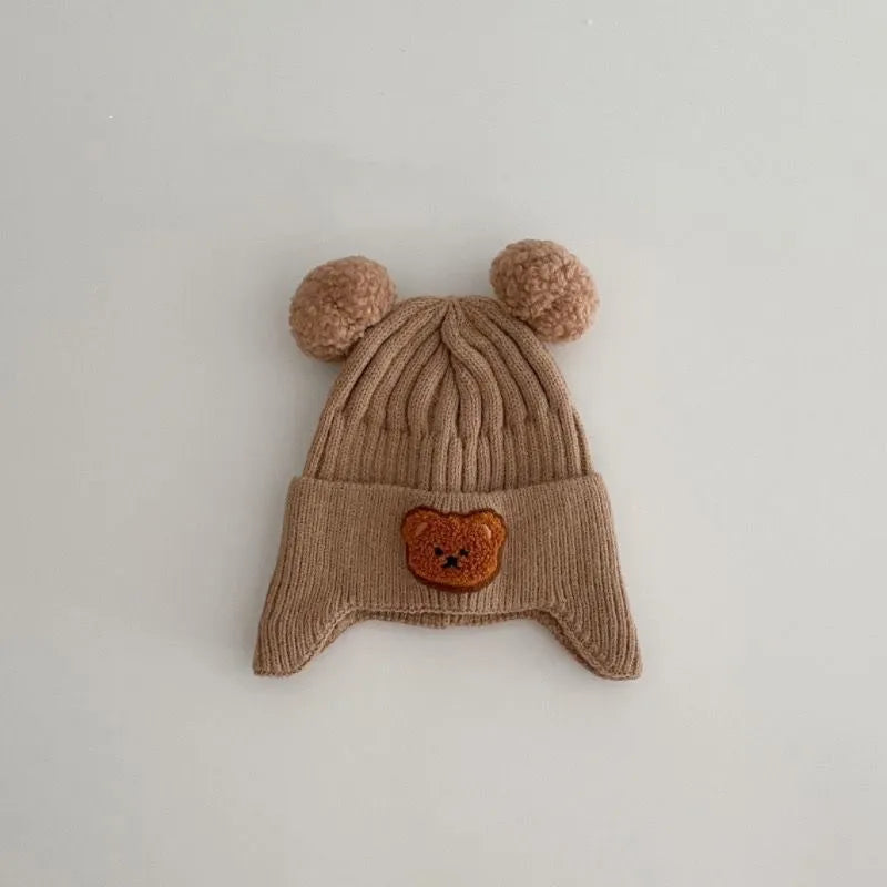 Winter Baby Beanie Hat Cartoon Bear Ear Protection