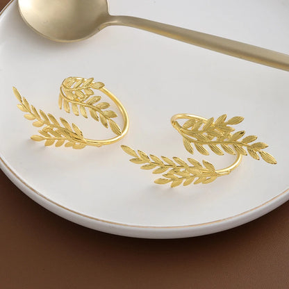 6Pcs Gold Wheat Napkin Rings Metal Leaf Napkin Holder For Harvest Festival Fall Christmas Thanksgiving Dinner Table Decoration United States