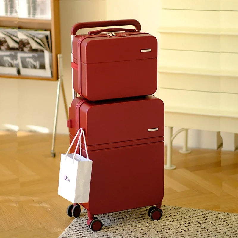 Fashion Rolling Luggage Wide Pull Rod Suitcase