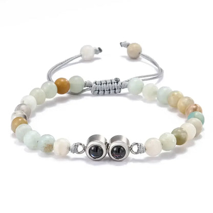 Multiple Photo Projection Bracelets Style 20 / Gold Beads / United States