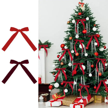 12pcs Velvet Christmas Bows for Wreath & Tree Decor Red / 12pcs / United States