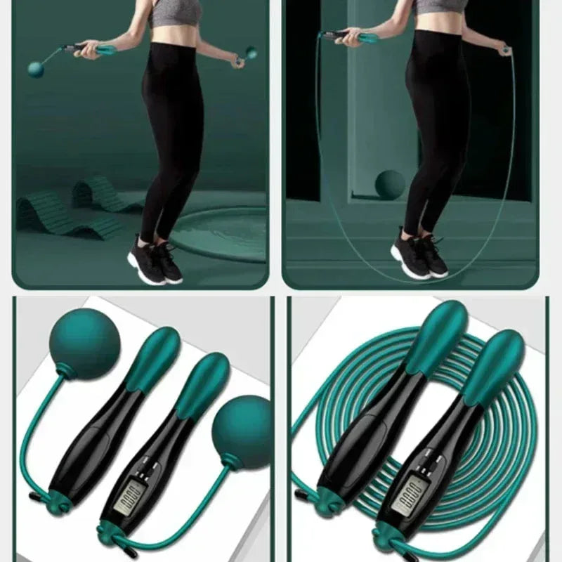 Adjustable Cordless jump rope Fitness gym Green rope