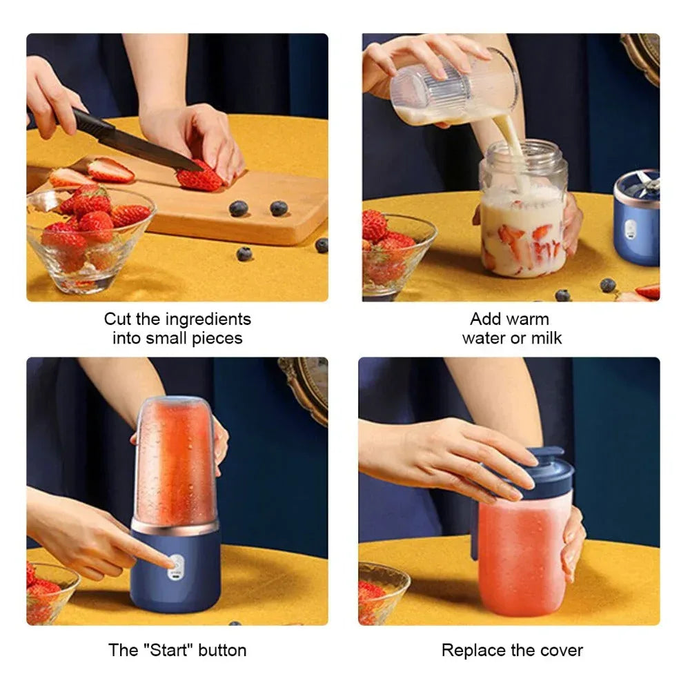 High Quality Twin Gear Portable Juice Blender Pink