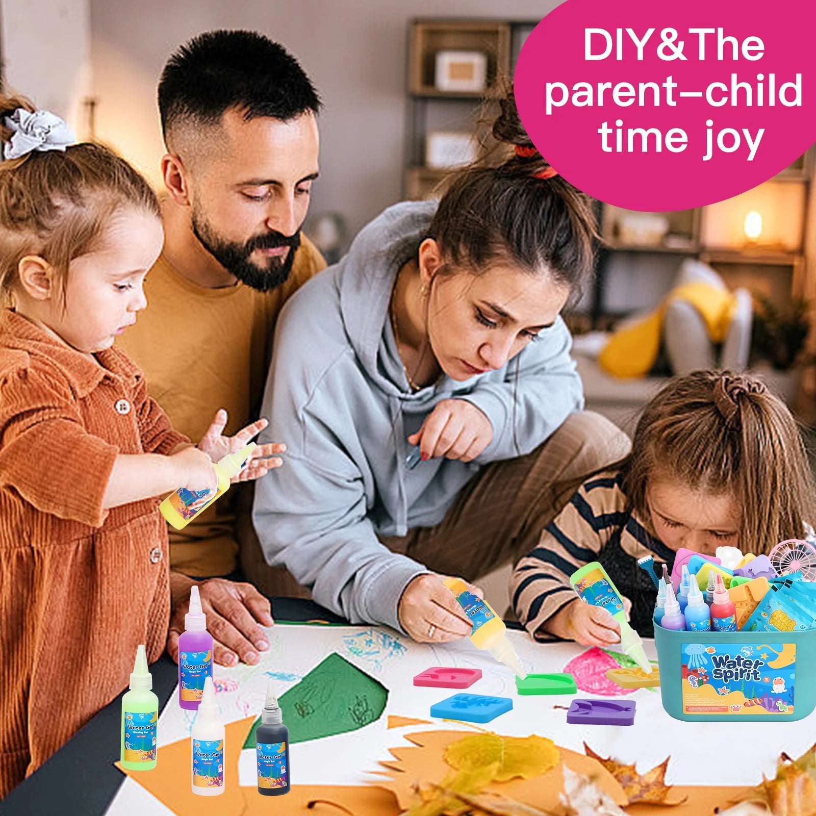 Magic Water Elf Toy Set – Creative DIY Squishy Craft Kit with 20 Gels & 18 Molds