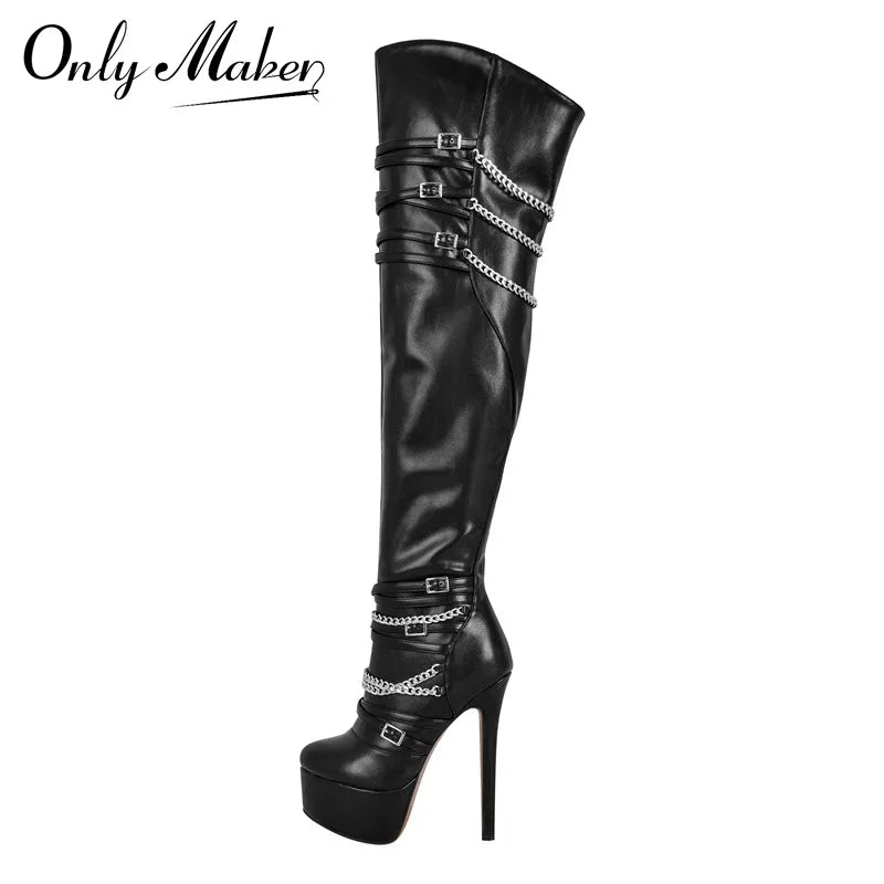 High Heel Lady Black Boots