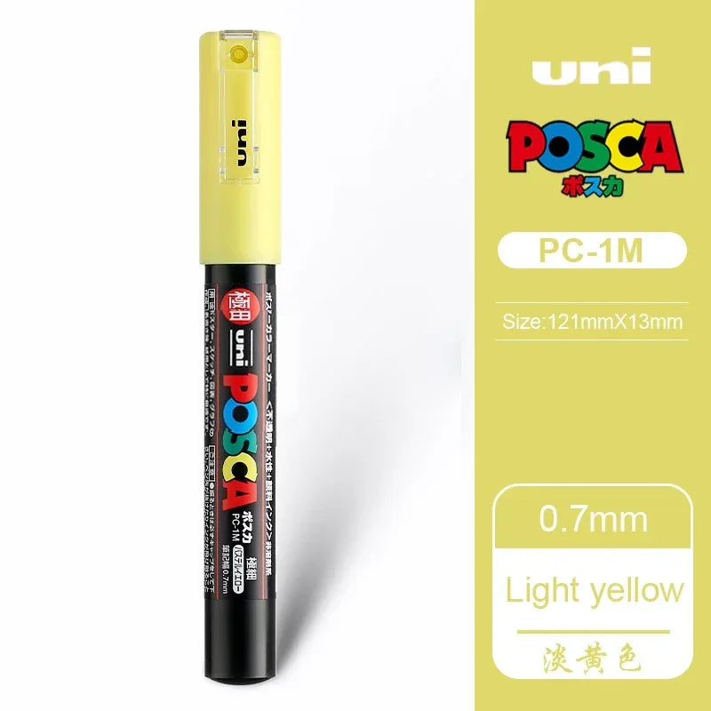 1 UNI Ball POSCA PC-1M Marker Pen POP Poster Light yellow