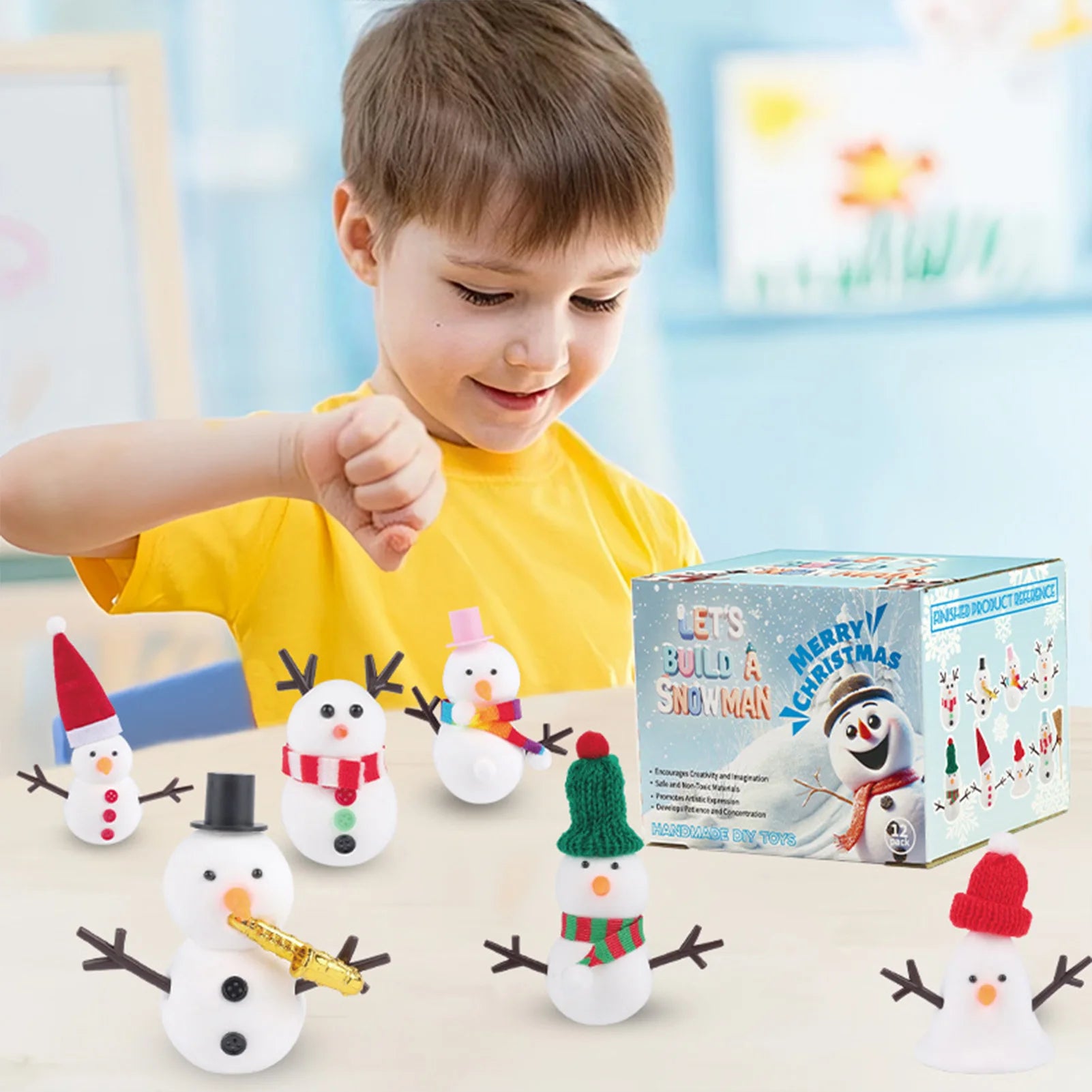 DIY Christmas Clay Snowman Handmade Snowball