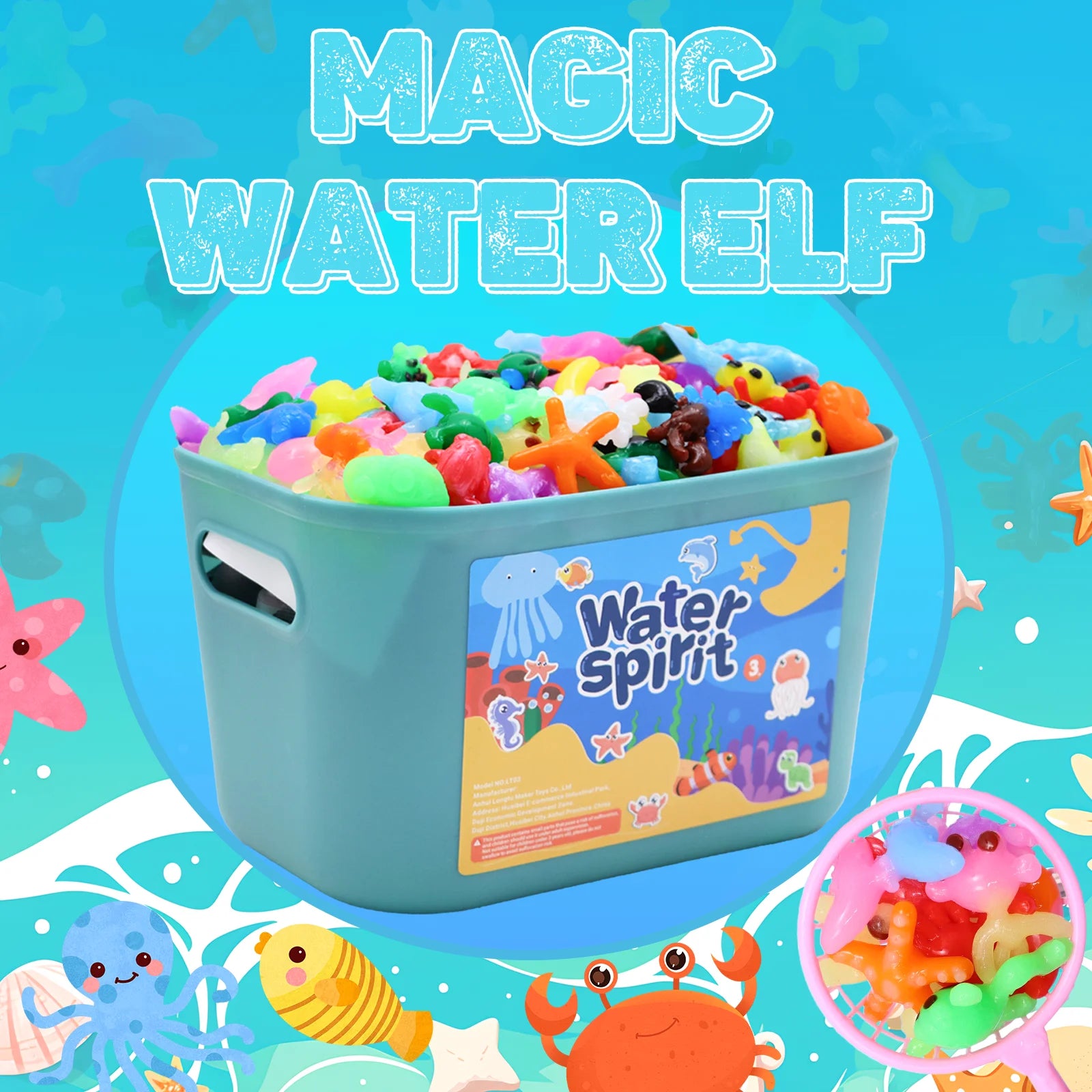 Magic Water Elf Toy Set – Creative DIY Squishy Craft Kit with 20 Gels & 18 Molds