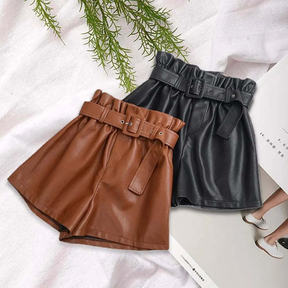 High Waist Shirring Wide Leg Summer  Shorts