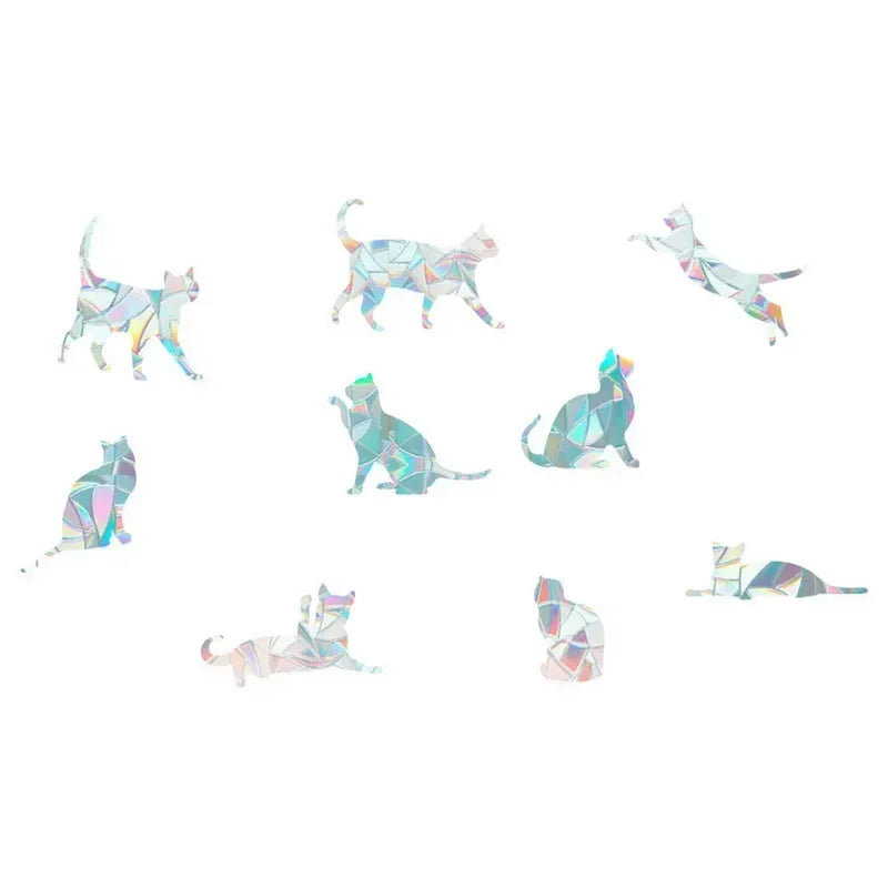Rainbow Refraction Sticker Cat 9pcs