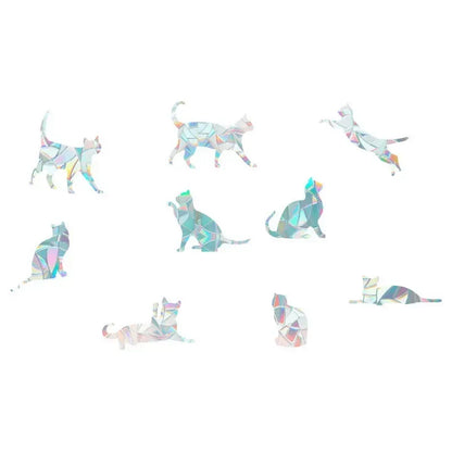Rainbow Refraction Sticker Cat 9pcs