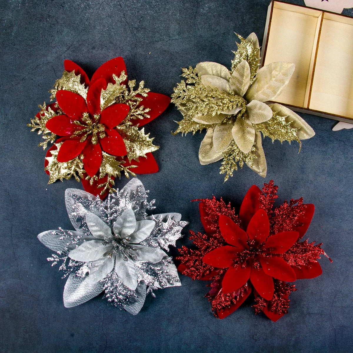 Christmas Poinsettia Artificial Flowers