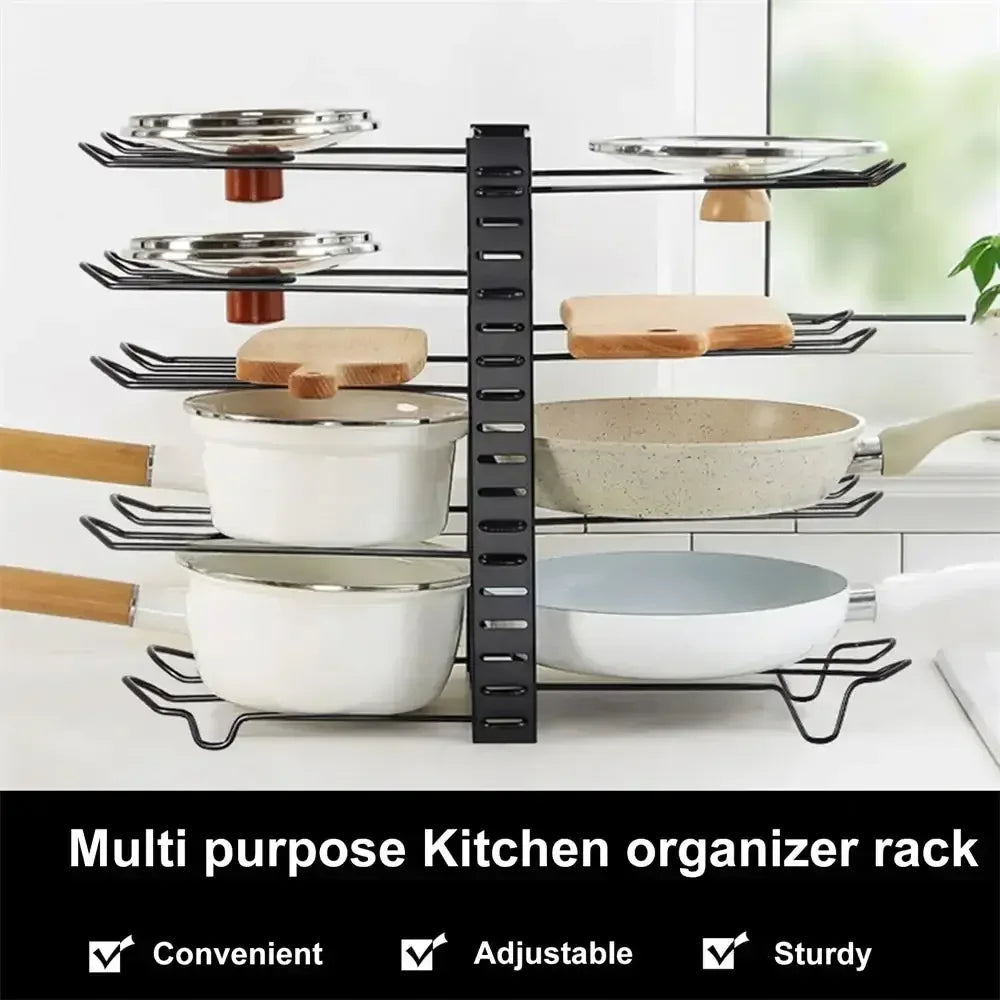 8 Tiers Pan Pot Organizer Rack Multi-layer Iron Wire 1 / United States