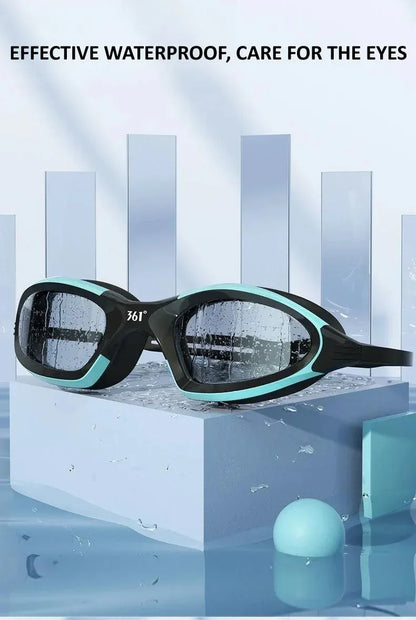 HD Anti fog swimming goggles White goggles