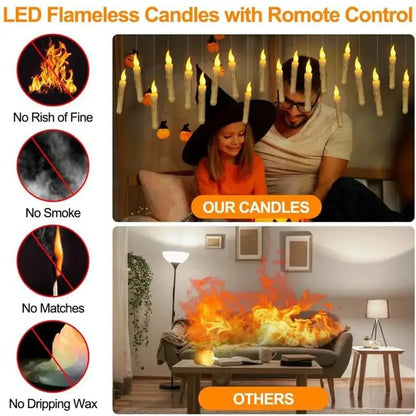 12PCS LED Floating Candles with Remote – Battery Operated United States / yellow