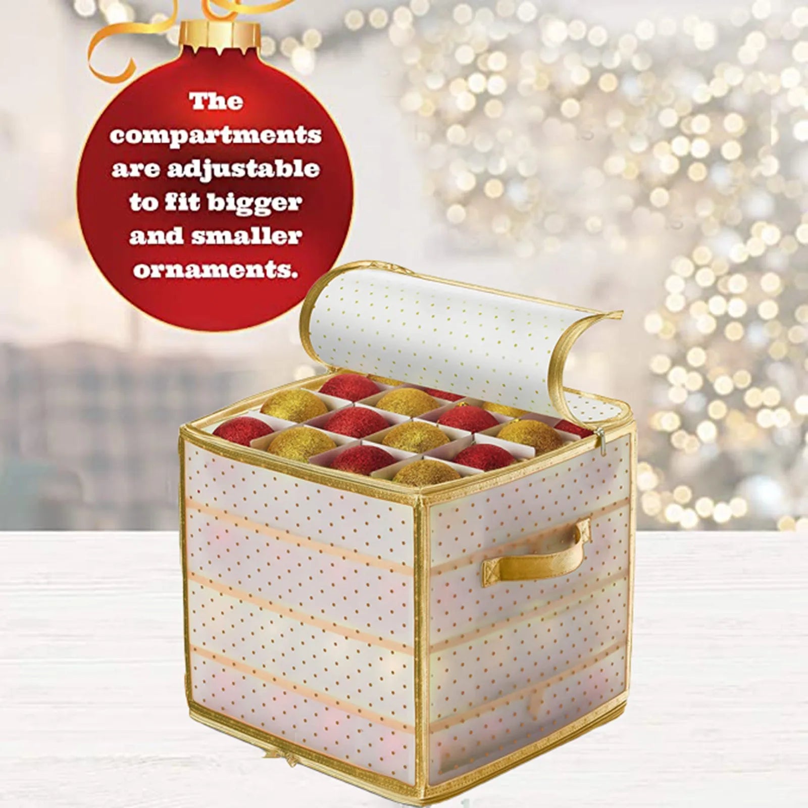 Compartment Christmas Bauble Storage Box with Lid
