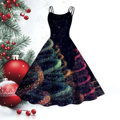 Women’s Christmas Cosplay Slip Dress Black / M / United States