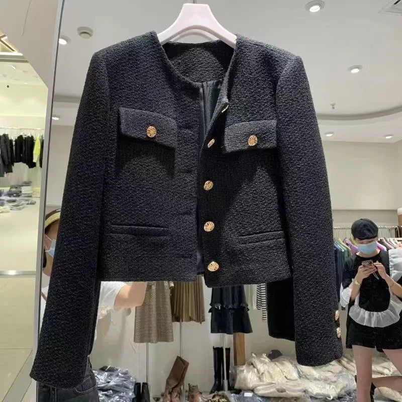 Female Tweed Basic Jacket Coat