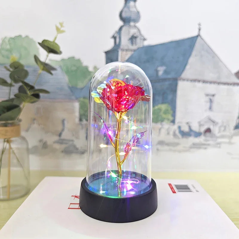 Artificial Rose Flowers Night Lamp Valentines Day Gift