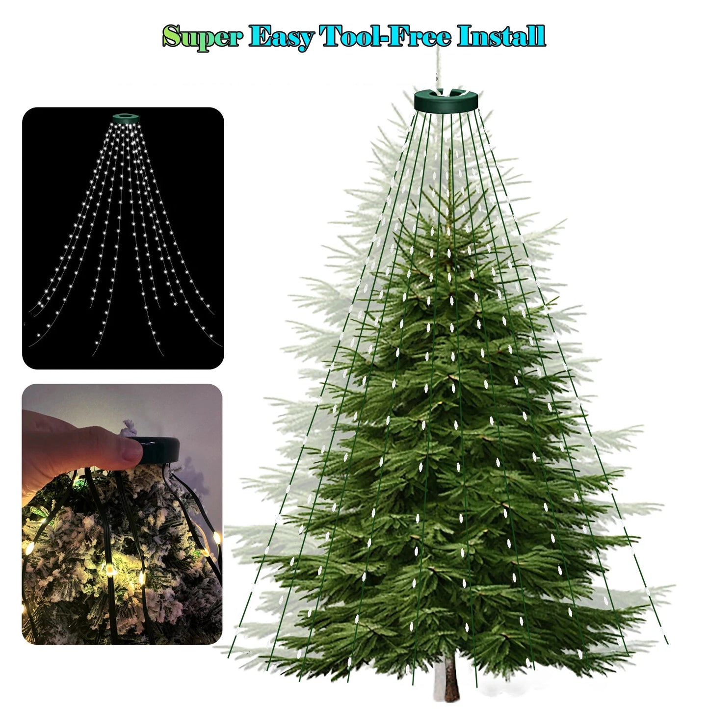Smart LED Christmas Tree Lights – App Controlled Multicolor 1.8M 256Light / US plug / United States