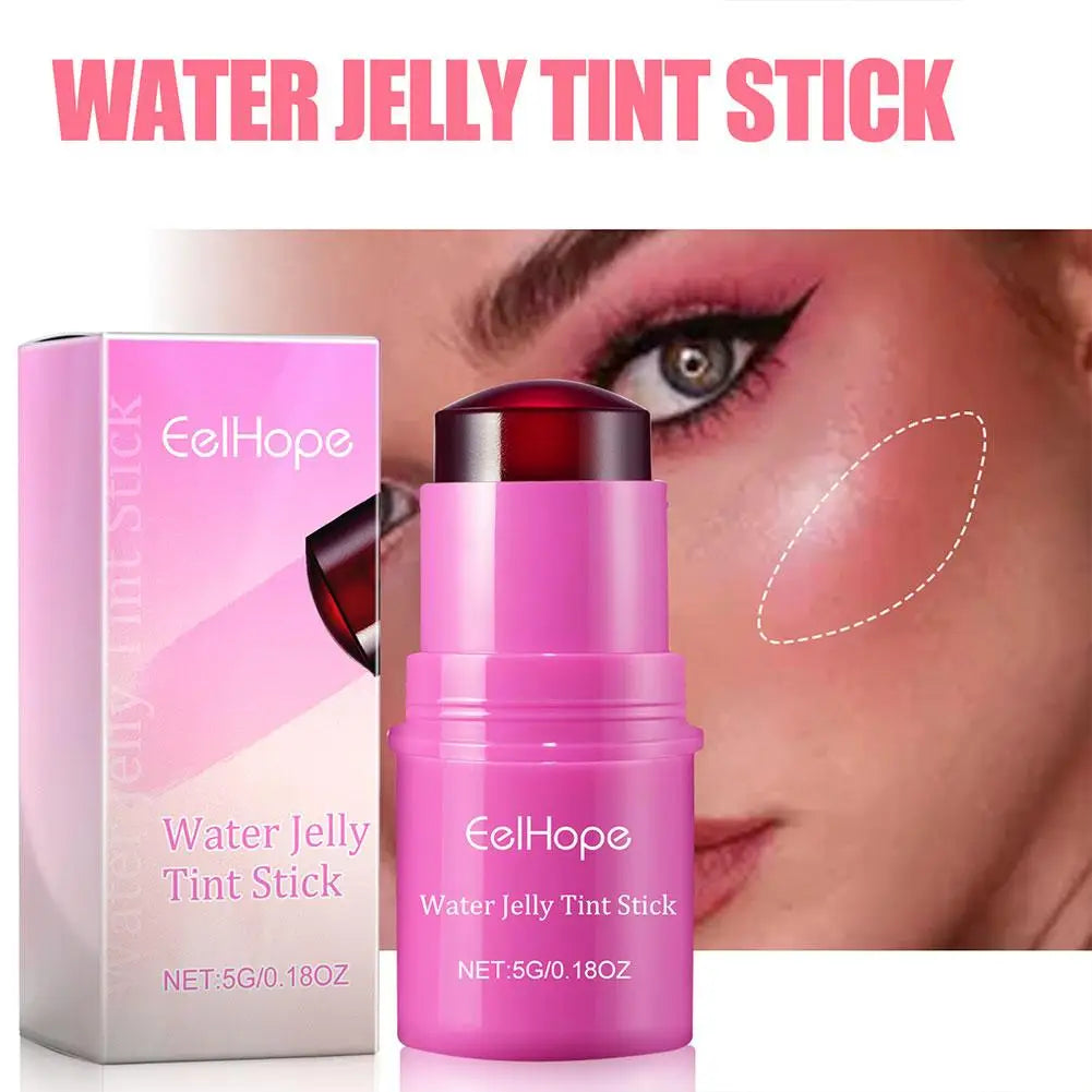 3in1 Cheek Lip Tinted Moistured Blush Stick Eyes Cheek Lip Brighten Cream Water Jelly Tint