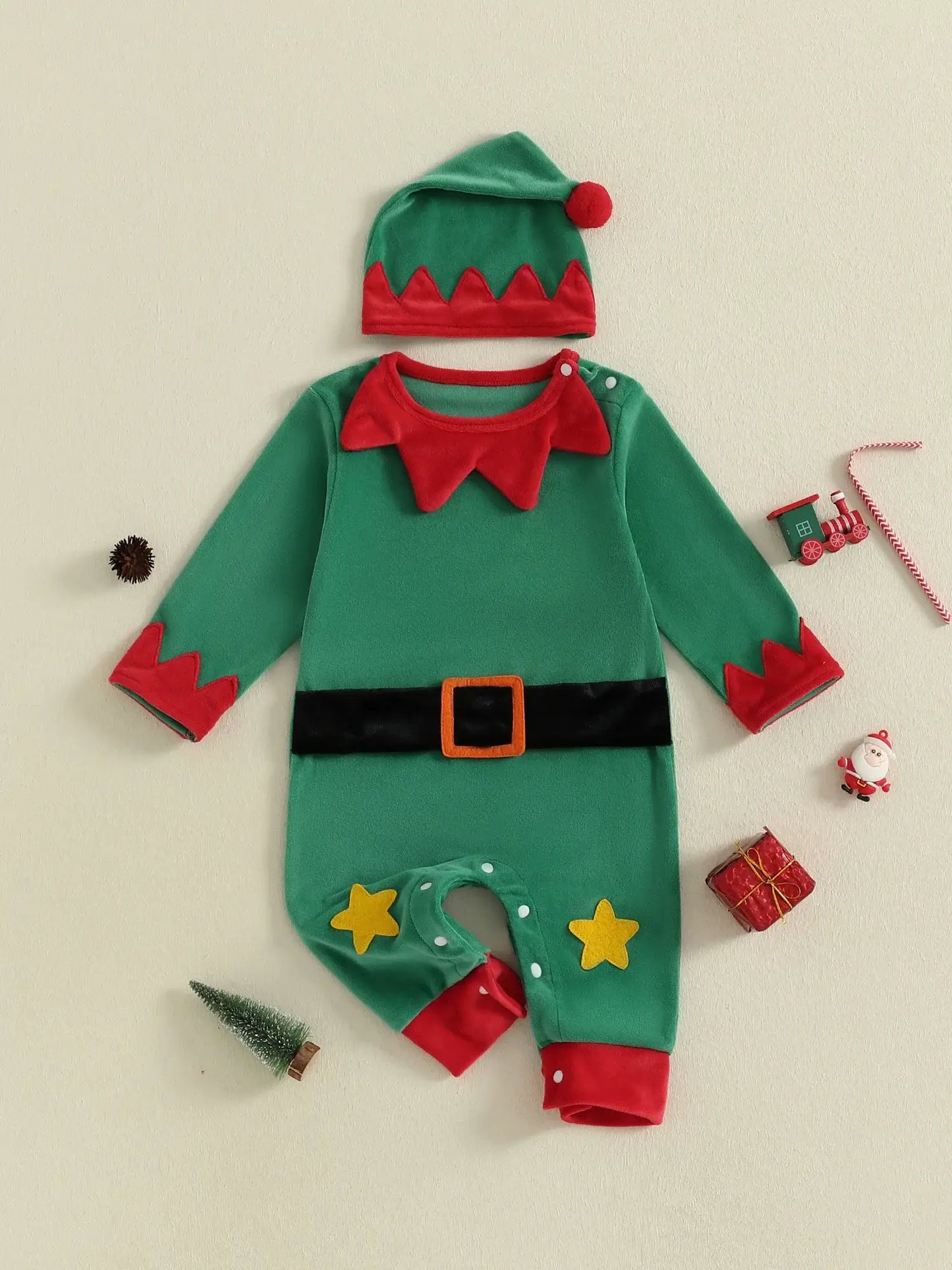 Baby Santa Claus Costume green / 12-18 Months / United States