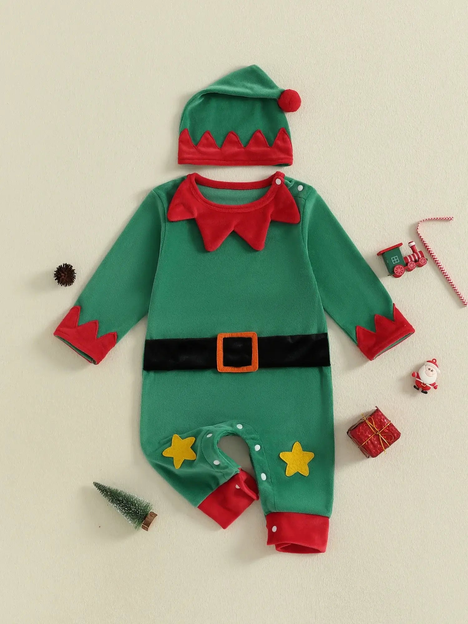 Baby Santa Claus Costume green / 12-18 Months / United States