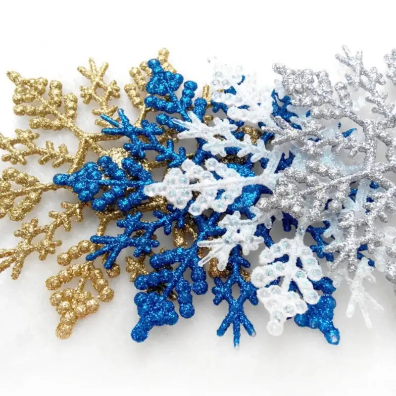 Pack Multi-Color Fake Snowflakes White 12pcs / United States