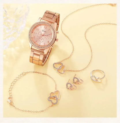 6 pcs. Rose Gold jewelry set Gold
