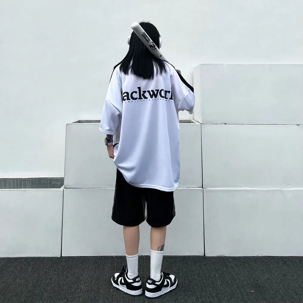 Women American Retro High Street Tees Vintage Long Sleeve Hip-hop