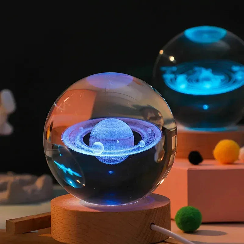 Galaxy Night Light Crystal Ball Warm Light Base / 01
