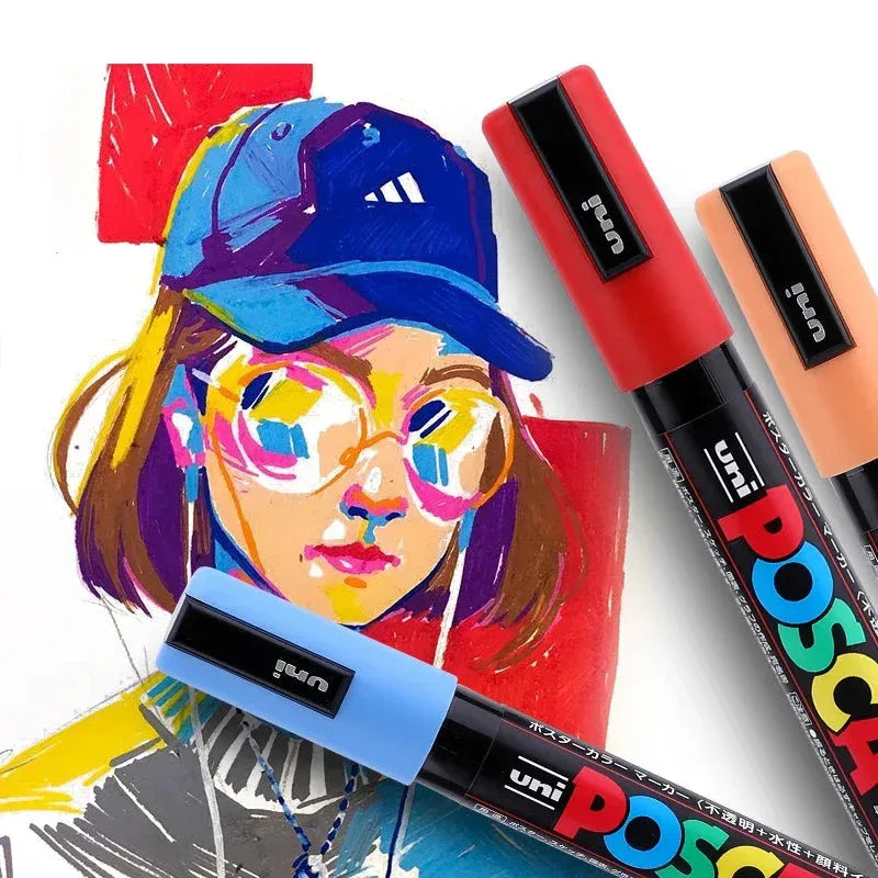 1 UNI Ball POSCA PC-1M Marker Pen POP Poster WHITE