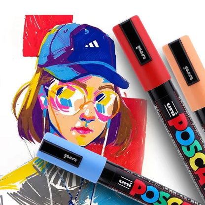 1 UNI Ball POSCA PC-1M Marker Pen POP Poster WHITE