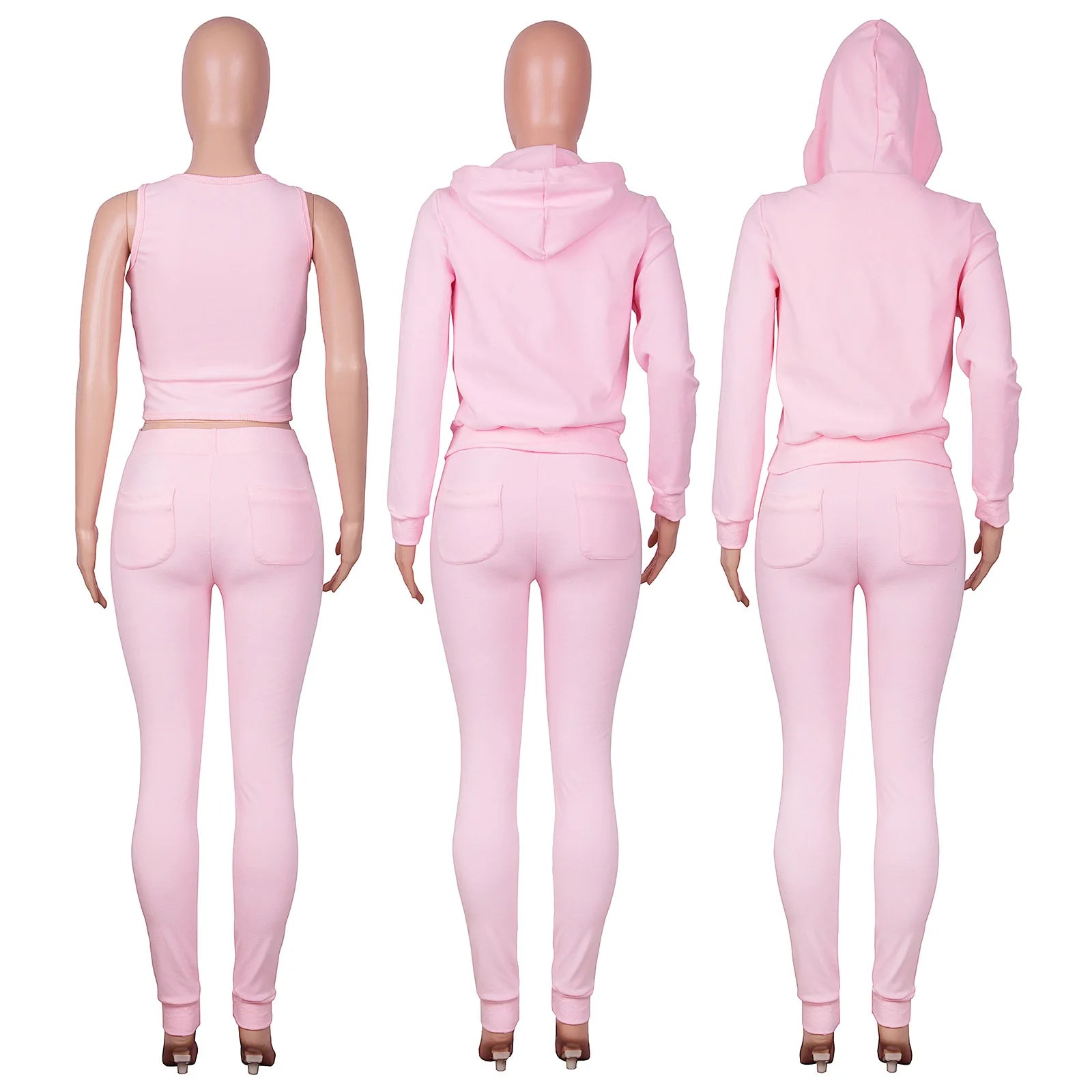 Sweatpants & Vest & Hoodies Jackets Set