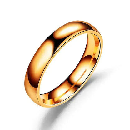 Classic 6mm Titanium Ring Hypoallergenic High Polish Unisex Wedding Band Rose Gold / 7