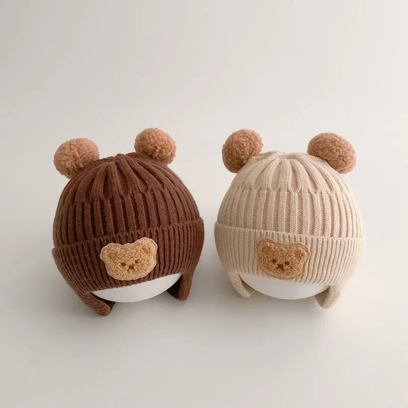 Winter Baby Beanie Hat Cartoon Bear Ear Protection