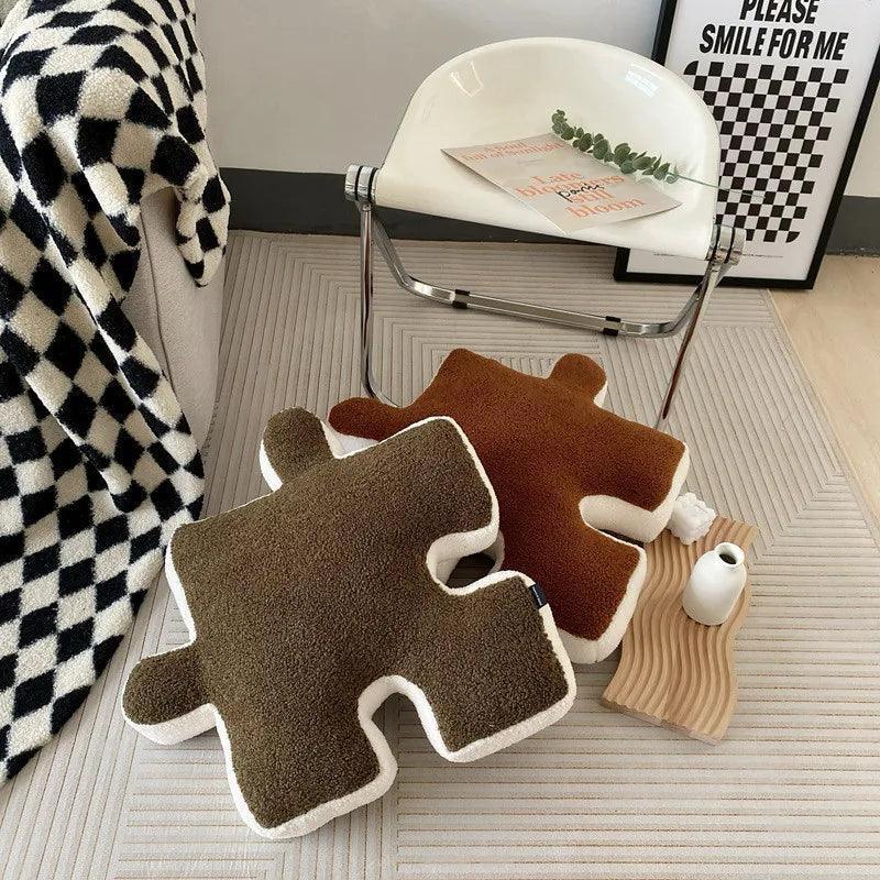 Puzzle Pillow Home Decoration 55cm brown