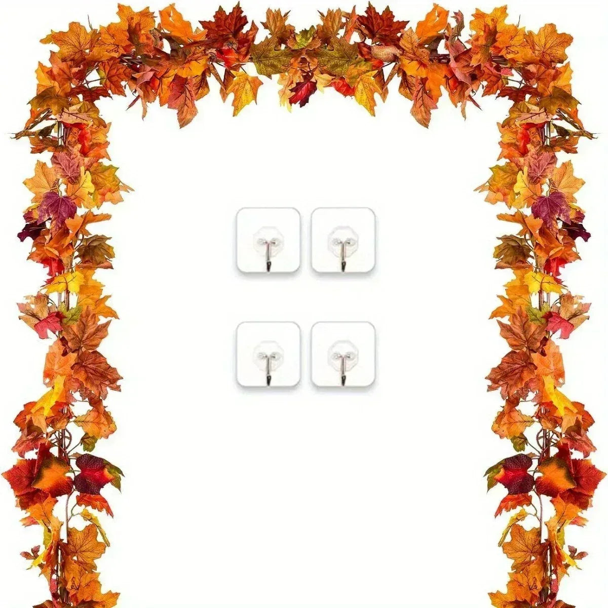 2Pcs Fall Garland Maple Leaf, 5.9ft Hanging Garland Thanksgiving Decor for Home Orange / United States