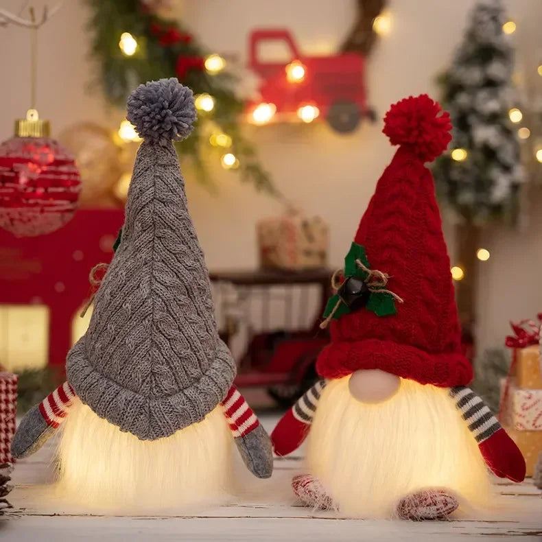 Christmas Elf Knitted Gnome with LED Light