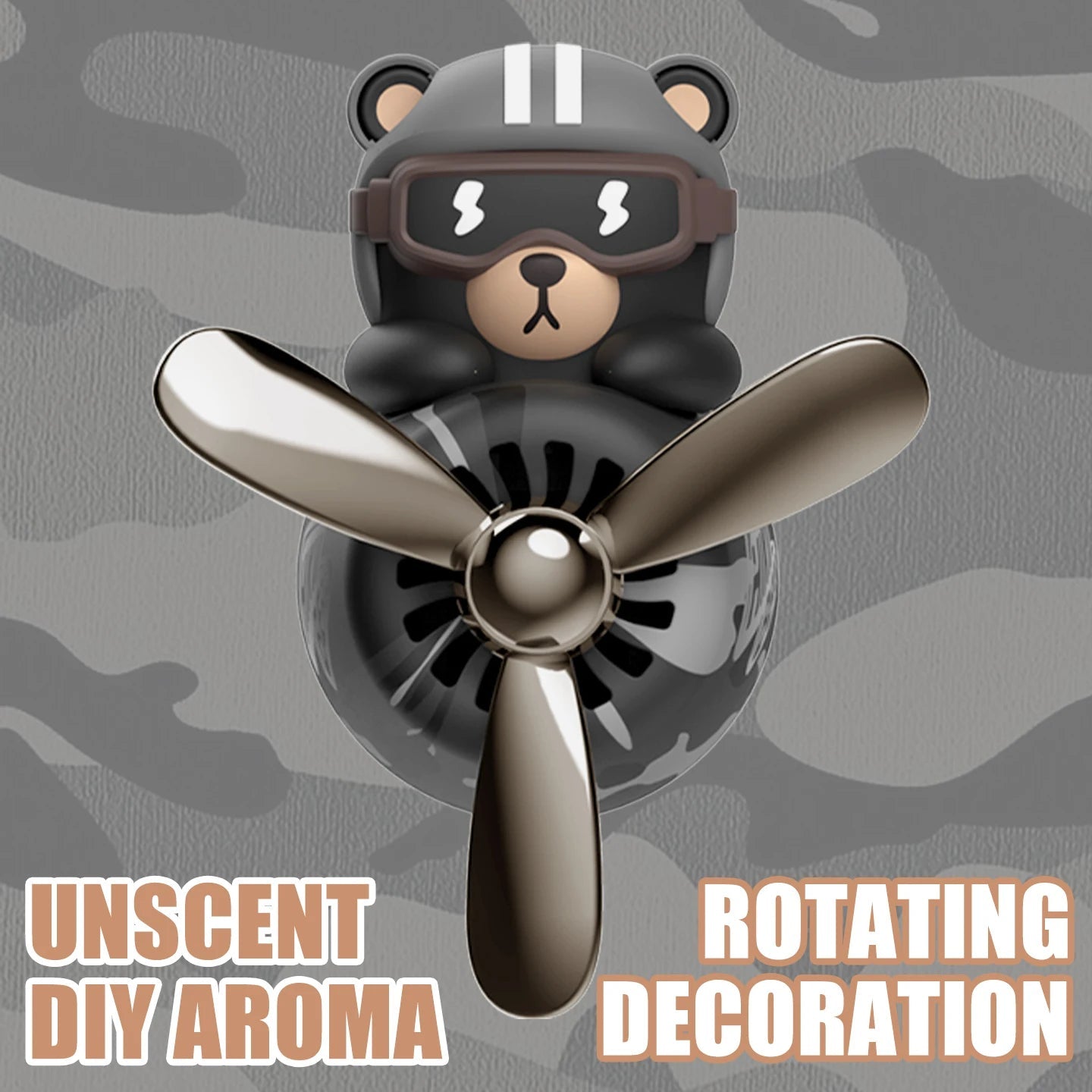 Pilot Bear Car Air Freshener with Rotating Propeller Minx