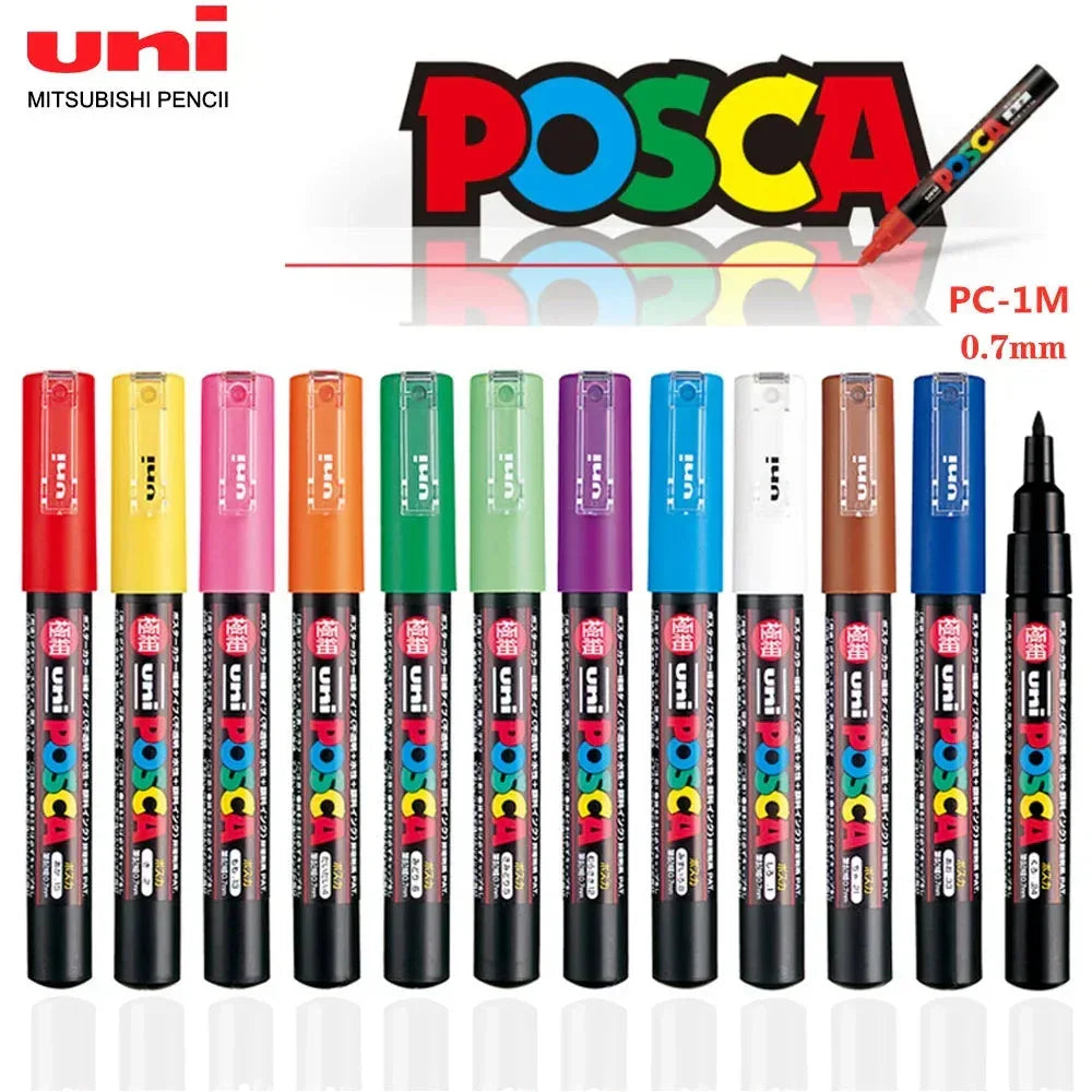 1 UNI Ball POSCA PC-1M Marker Pen POP Poster WHITE