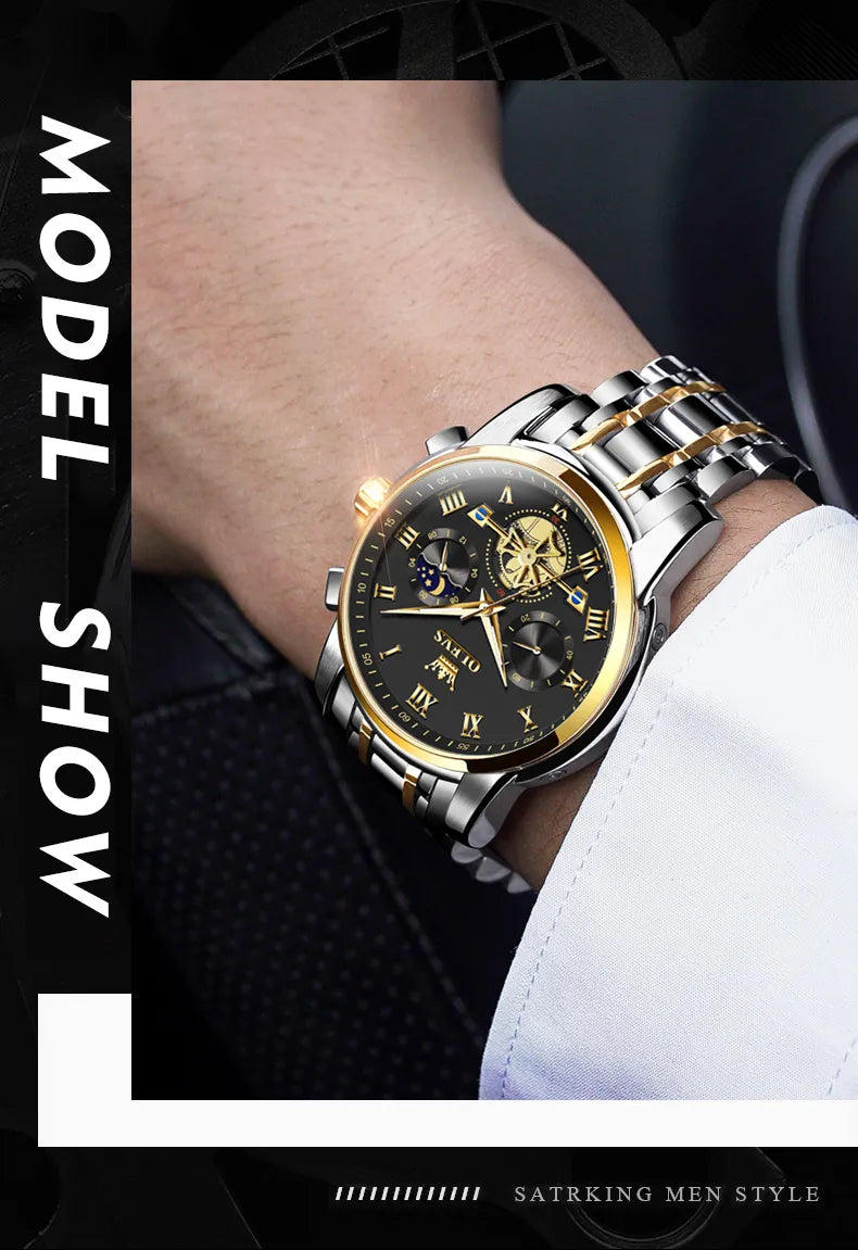 OLEVS Top Brand Men's Watches Classic Roman Scale Dial Luxury