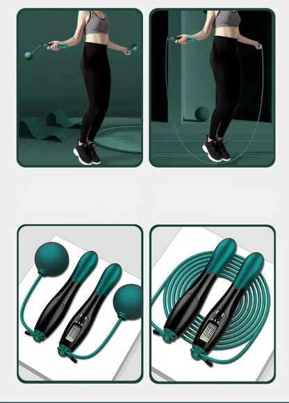 Adjustable Cordless jump rope Fitness gym Green rope