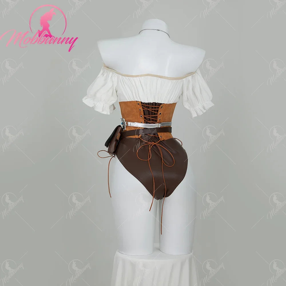 Women’s Ciri Cosplay Costume Set with Bodysuit, Belt & Accessories