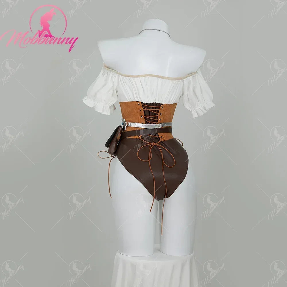 Women’s Ciri Cosplay Costume Set with Bodysuit, Belt & Accessories As picture / S / United States