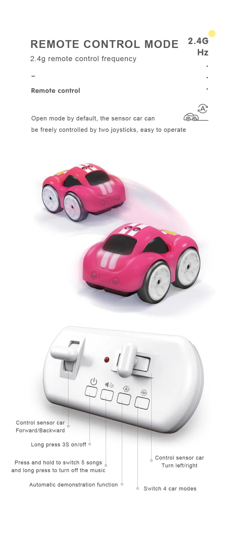 Mini Car Remote Control Electric Car Smart Music Lighting