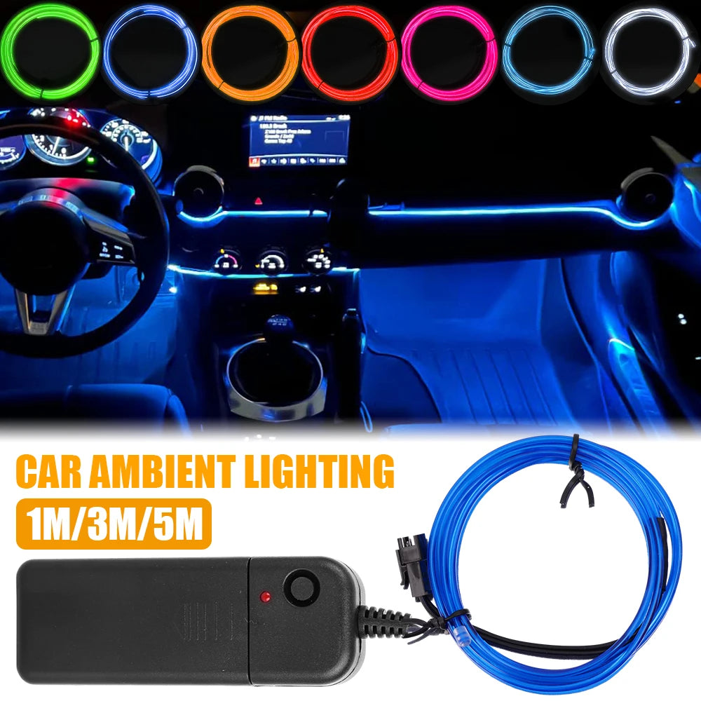 Flexible Neon EL Wire LED Light – 1M/3M/5M Multicolor Rope Tube Minx