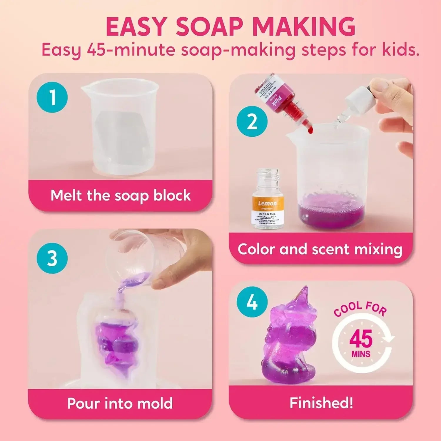 Joyfy Unicorn Soap Making Kit for Kids – DIY Craft & STEM Gift Set United States / Unicorn