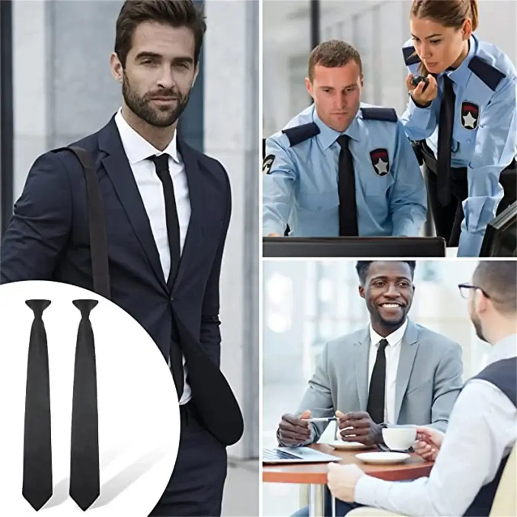 2PCS Adjustable Men’s Suit Ties – Formal & Casual Clip-On Necktie Set Dark Blue / United States