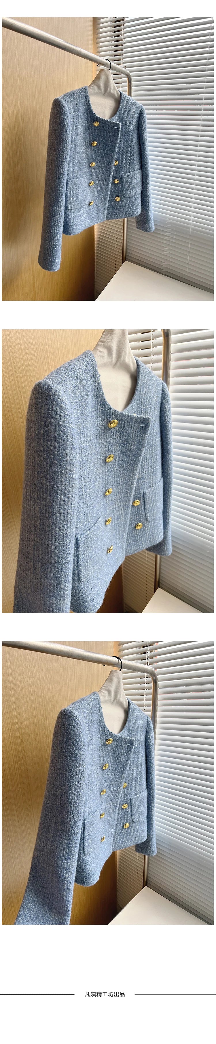 Autumn Winter Brand Luxury Tweed Short Jacket